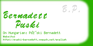 bernadett puski business card